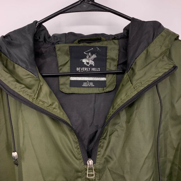 Beverly Hills Polo Club Jacket Green Black Hooded 1/4 Zip - Picture 3 of 11